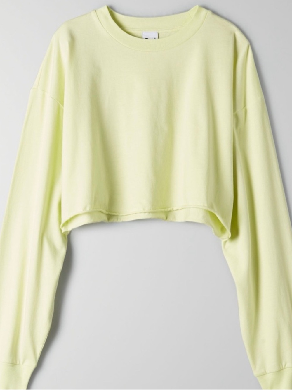 Aritzia Tna Cropped Crewneck Long-sleeve Shirt  - Lemon Yellow